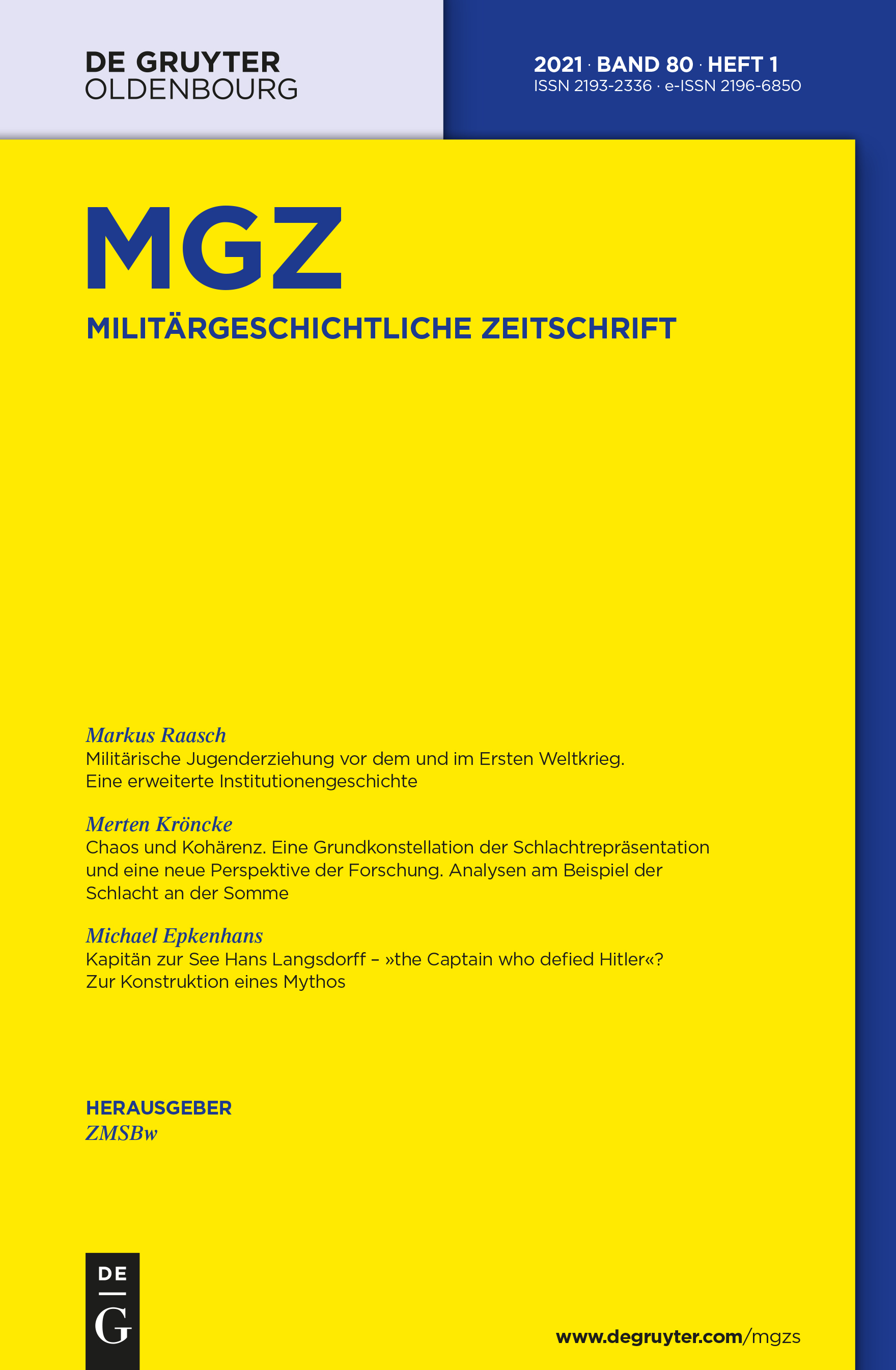 Militärgeschichtliche Zeitschrift, Band 80, Heft 1, 2021