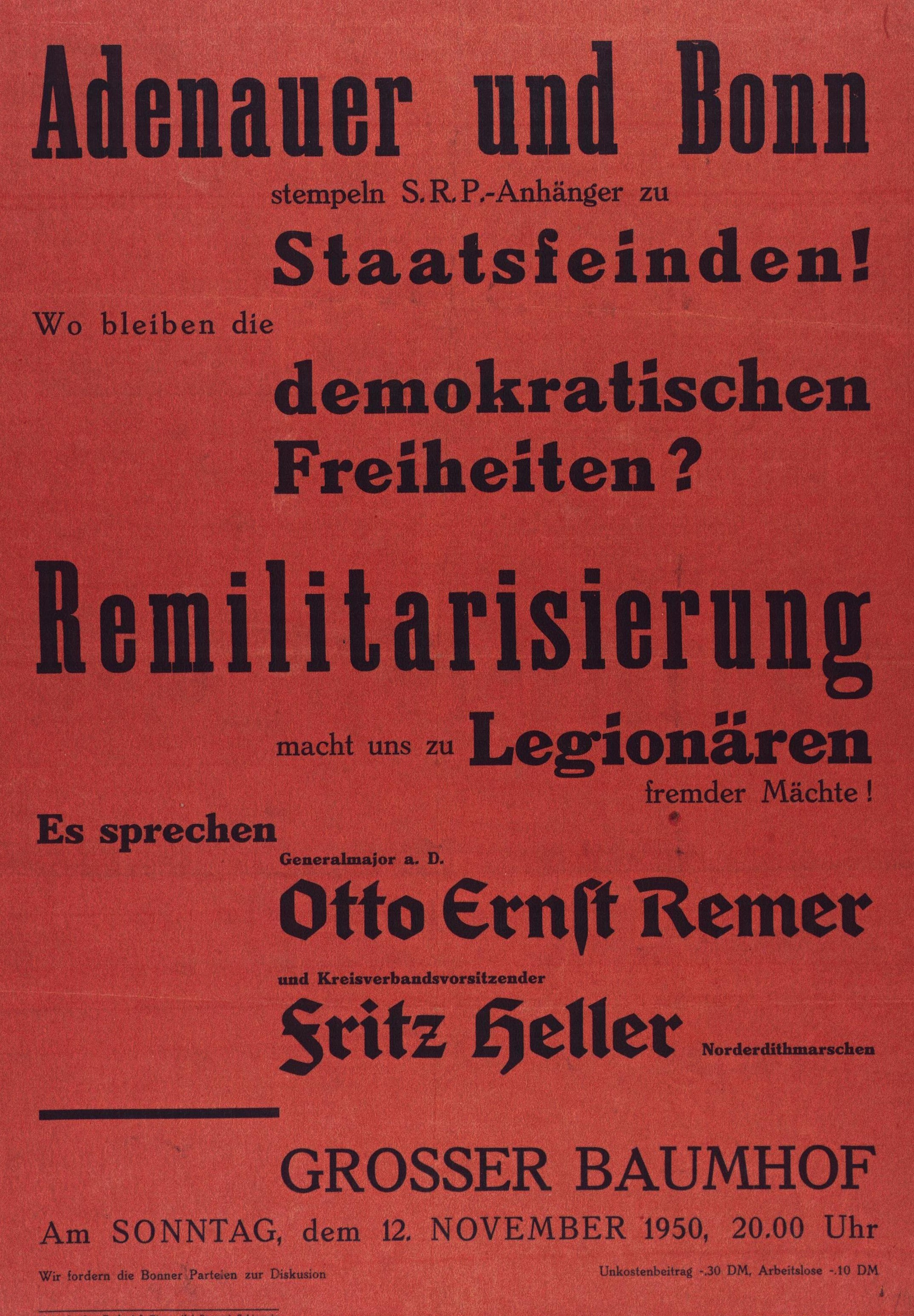 SRP, Parteiwerbung