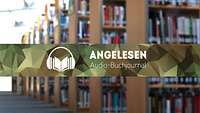 Im Vordergrund Vekorgrafik eine Buchvovers im Hintergrund unscharf die Bibliothek vom ZMSBw
