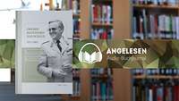 Im Vordergrund Buchcover mit Reinhard Hauschild, im Hintergrund unscharf ZMSBw Bibliothek