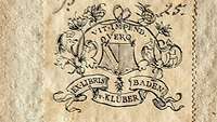 Besitzvermerk / Ex Libris im Buch: Vit Impend Vero, v. Klüber, Baden