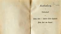 Titelblatt des gedruckten Bibliothekskatalogs der Regimentsbibliothek