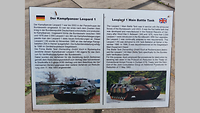 Erklärtafel zum Kampfpanzer Leopard 1 in deutscher und englischer Sprache