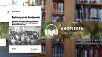 Schwarz-weißes Buchcover mit Foto auf dem ca. 40 deutsche Soldaten bei der Bundeswehr 1955 in Andernach im Stuhlkreis sitzen