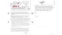 Dokument mit Stempeln und Notizen