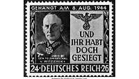 Eine Briefmarke des britischen Geheimdienstes für Propaganda Zwecke. Generalfeldmarschall von Witzleben.