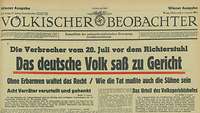 Titelblatt Völkischen Beobachter, Schlagzeile "Das Volk hat sie gerichtet" mit Berichterstattung zum Prozess