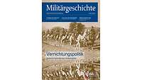 Kamelreiter der Schutztruppe reiten in Kolonne. Sie blicken in die Kamera. Das Bild ist horizontal gespiegelt. 