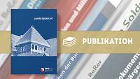 Collage, Cover eines Jahresberichtes vor Buchreihe